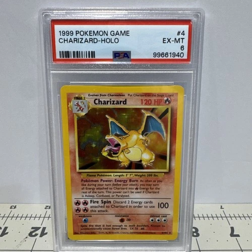 1999 Pokemon Charizard Base Set Unlimited Holo Rare #4 PSA 6