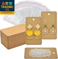 Earring Display Cards with 100Pcs Earring Holder Cards, 100 Pairs Clear Earring 