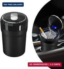 Car Ashtray With Lid Detachable Smokeless Cylinder Cup Holder Ashtray With L...