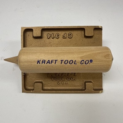 Kraft Tool Co. 6''x 4-1/2'' 1/4''R 1''D Deep Bit Bronze Groover With Wood Handle