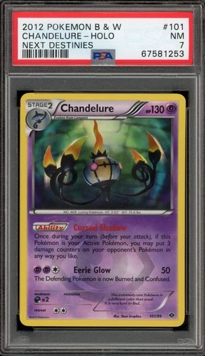 Pokemon Chandelure Next Destinies Holo Secret Rare #101 PSA 7