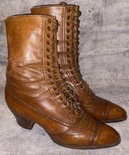 Antique Coward Shoe Co Edwardian Victorian Lace Up Women s Boots Shoes Witchy