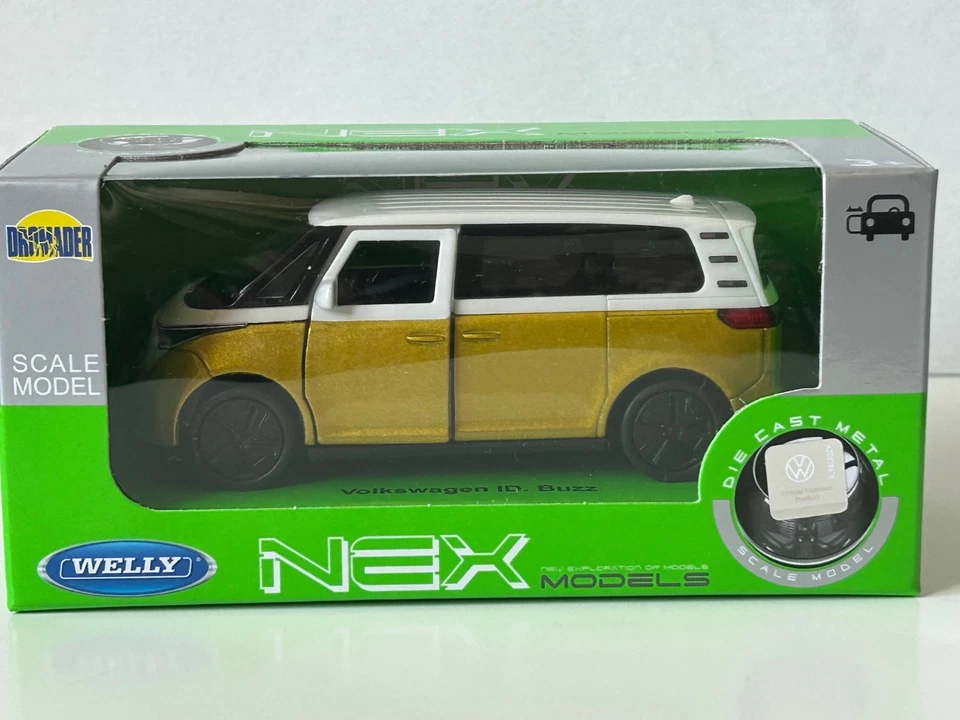 Volkswagen ID. Buzz Germany Car Van Model Yellow Diecast 1:34-1:39 Scale Welly - Image 3 of 4