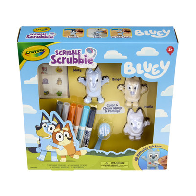 Bluey Scribble Scrubbie Pets Playset, 3 Count, Easter Basket Essentials, Bluey T