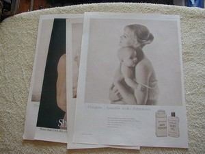 Vintage lot of 5 Johnson & Johnson print ads 1957 1958 1981 baby powder ad