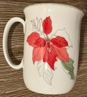 SET OF 4-Block Spal Watercolors Poinsettia Coffee Tea Mugs Mugs 1982 Vintage — photo 6
