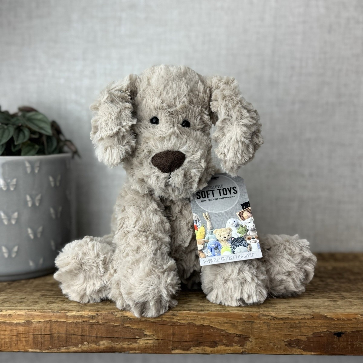 Jellycat Riley Fuddlewuddle Puppy - Light Grey White Company
