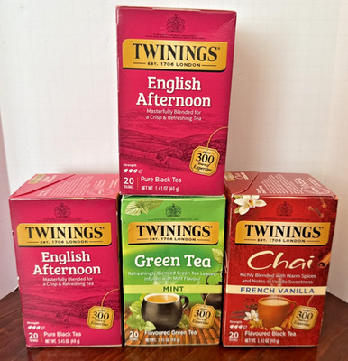 Twinings Tea Assorted Boxes, 4 Count, 20 Bags in Each Box, EXP 2026-2027