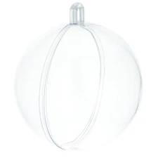 2.7-Inch Clear Plastic Fillable Christmas Ball Ornament for DIY Crafting