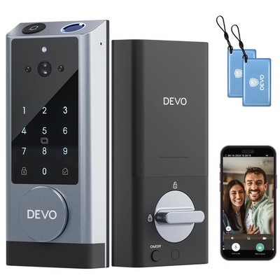 Devo G1 Video Smart Lock & Doorbell, 6-in-1 Keyless Entry with Fingerprint ID