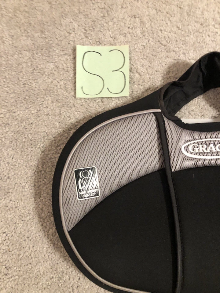 GRACO Car Seat Replacement Headrest Top Frame Cover Only Black Gray - Image 2 of 4