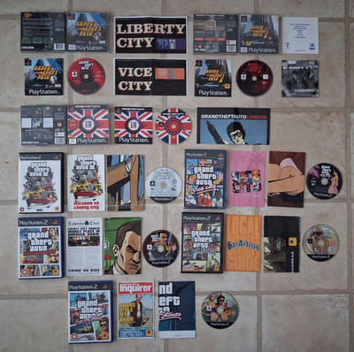 GRAND THEFT AUTO KOMPLETT PS1 PS2 SPIELEPAKET GTA 2 LONDON VICE CITY STORIES