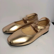 SOLE MATES Rose Gold Mary Jane Ballet Flats Size 9