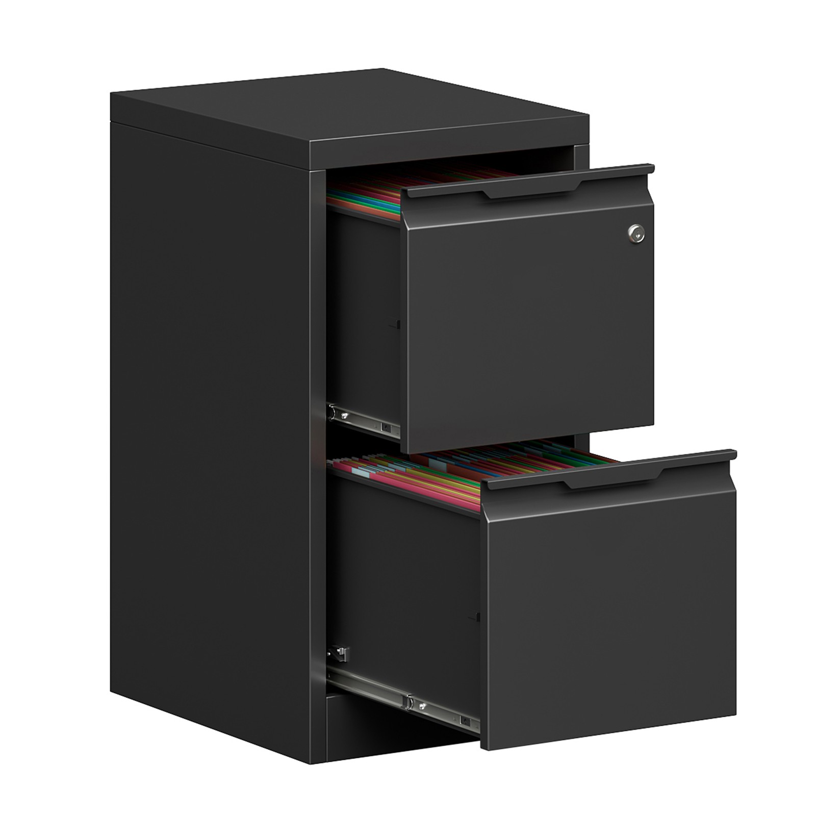 Metal 2 Drawer Narrow File Cabinet with Lock Storage Filing Cabinet Office GYM