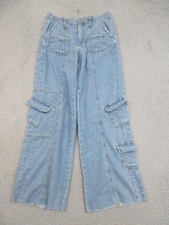 BDG Urban Outfitters Pants Womens Small Light Wash Y2K Cargo Wide Leg Denim