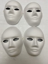 New Open DIY Adult Paper Mache Masks 4 Pcs for Masquerade Balls Halloween Fun