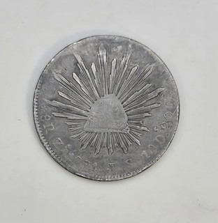 1881 Zs Mexico 8 Reales Chop Marked Cap & Rays