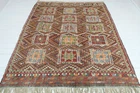 Vintage Anatolia Kilim Wool Rug, Handmade Floor Carpet Large Boho Kelim 80"X101"
