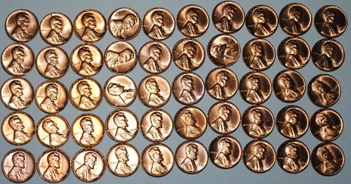 BU Lincoln Wheat Penny Cent 1956 - 1 Roll