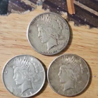 Peace Dollar Silver Coins 1922 1923 1925 Lot Circulated $1 0.9 Fineness