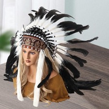 Native American Chief Headdress Costume Cosplay Performance Feather Headdress