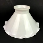 Vintage Milk Glass Petticoat Ruffled Pleated Oil Lamp Shade 2-1/2" Fitter