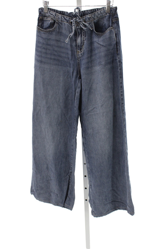 Splendid Women Wide-Leg Jeans Blue Mid-Rise Cotton Button Inseam 26 Size XS