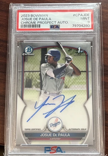 2023 Bowman Chrome Prospect 1st Josue De Paula RC Auto, PSA 9 Mint