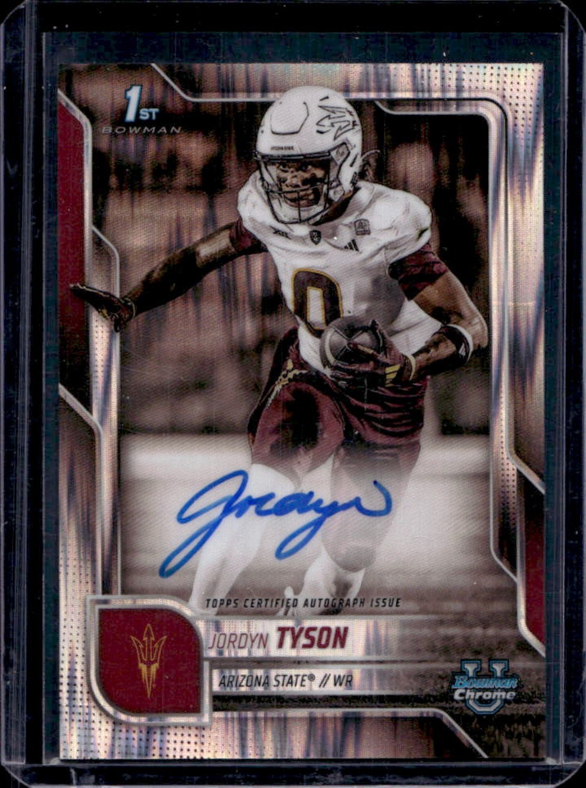 2025 Bowman Chrome U Jordyn Tyson Prospect Auto Stealth Refractor #BCA-JTY
