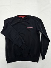 Prada Linea Rossa Black Crewneck Sweatshirt M Italy Cotton Blend