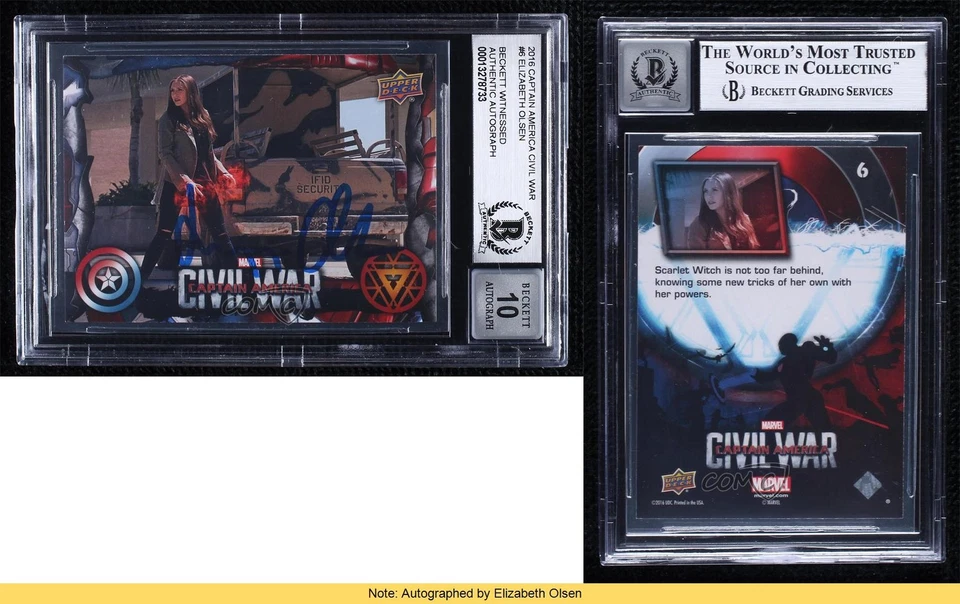 BAS 2016 Marvel Capitán América: Civil War Bruja Escarlata BGS Auténtico LEER 04k8 Foto 3 de 3