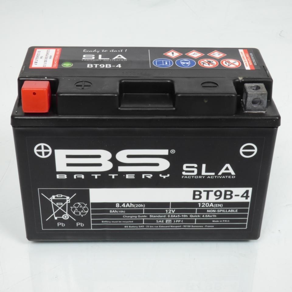 Batterie YT9B-4 SLA BS Battery sans entretien et résistante aux vibrations pour Yamaha R6
