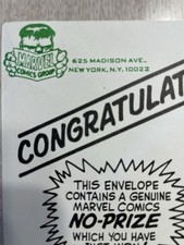 1966 MARVEL COMICS NO-PRIZE AWARD STAN LEE HULK 625 MADISON AVE MMMS MARVELMANIA