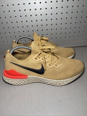 Nike Epic React Flyknit 2 Club Gold Mens Sz 11 Shoes Black Red Orbit BQ8928-700
