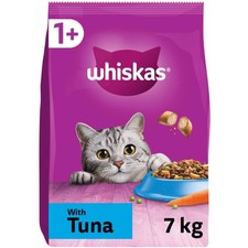 Whiskas 1+ Complete Dry Cat Food for Adult Cats, Tuna - 7kg 3.70 per kilo
