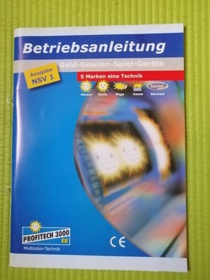 Merkur Geldspielgerät Betriebsanleitung NSV 1 Profitech 3000