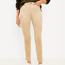 Loft Pants Women  s 27/4 Taupe High Waist Skinny Corduroy Modal Cotton