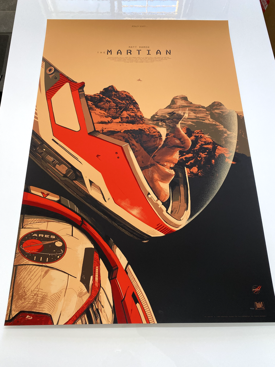 The Martian 2016 by oliver Barrett mondo poster art screenprint