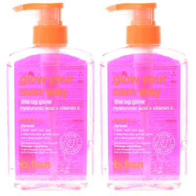 B. Tan Glow Your Own Way Clear Self Tan Gel Darkest 16 fl oz / 473 ml (2 Pack)