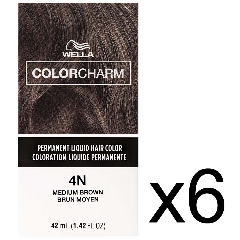 Charm Permanent Dye Liquid 4n/411 Medium Brown Pack Of 6