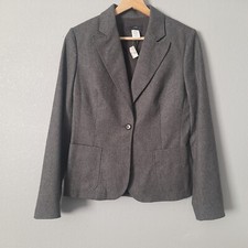 New J. Crew Sz 4 Wool Blend Blazer Gray Color