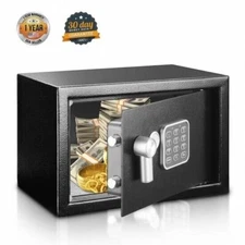 SERENE-LIFE Compact Electronic Safe Box with Mechanical Override, Includes Keys