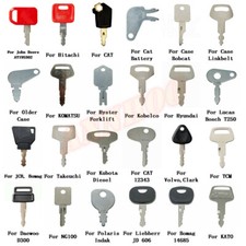 24 Heavy Construction Equipment Ignition Key Set for CAT Case Komatsu Volvo JCB