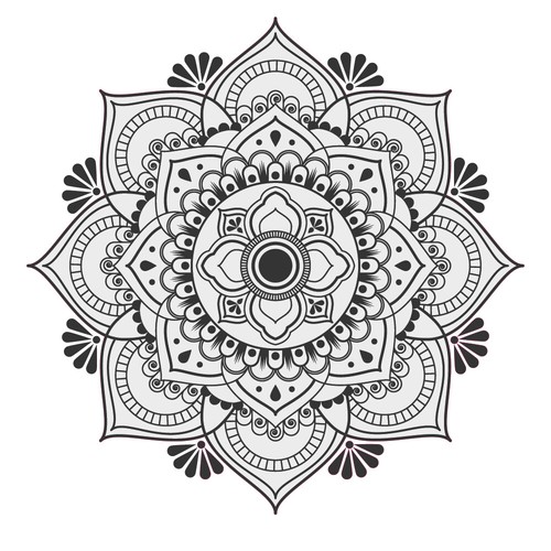 Black & White Mandala 7 Wall Sticker WS-57705 - Picture 4 of 13