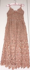 Finn Blush Pink Lace Summer Cocktail Midi Dress M