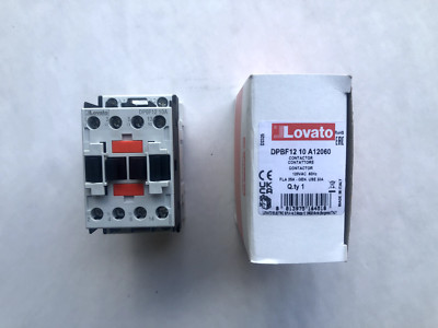 Lovato DPBF1210A12 12 AMP 3 pole contactor-1 N.O. auxiliary and 120 volt AC coil