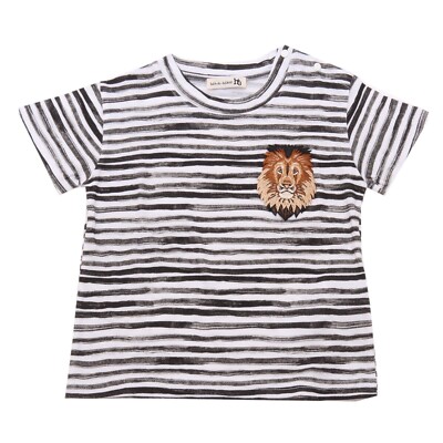 1438AD BOY HITCH HIKER black/white stripes cotton t-shirt kids