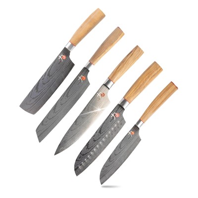 Tetsu  Küchenmesser  Komplettes Set mit 5 japanischen Messern  Perfekt zum Sc...