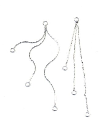 2 Stück Ohrringe Verbinder Ketten versilbert für Schmuck DIY Herstellung Fundstücke