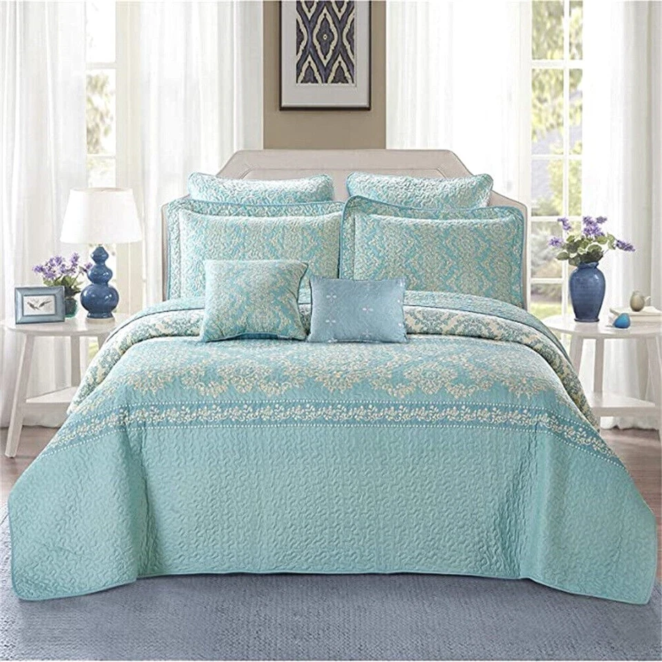 Juego de colchas edredones bordados de 7 piezas juego de colchas de ropa de cama Queen King Mystic Foto 2 de 4